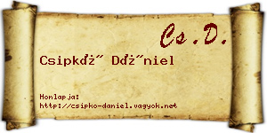 Csipkó Dániel névjegykártya